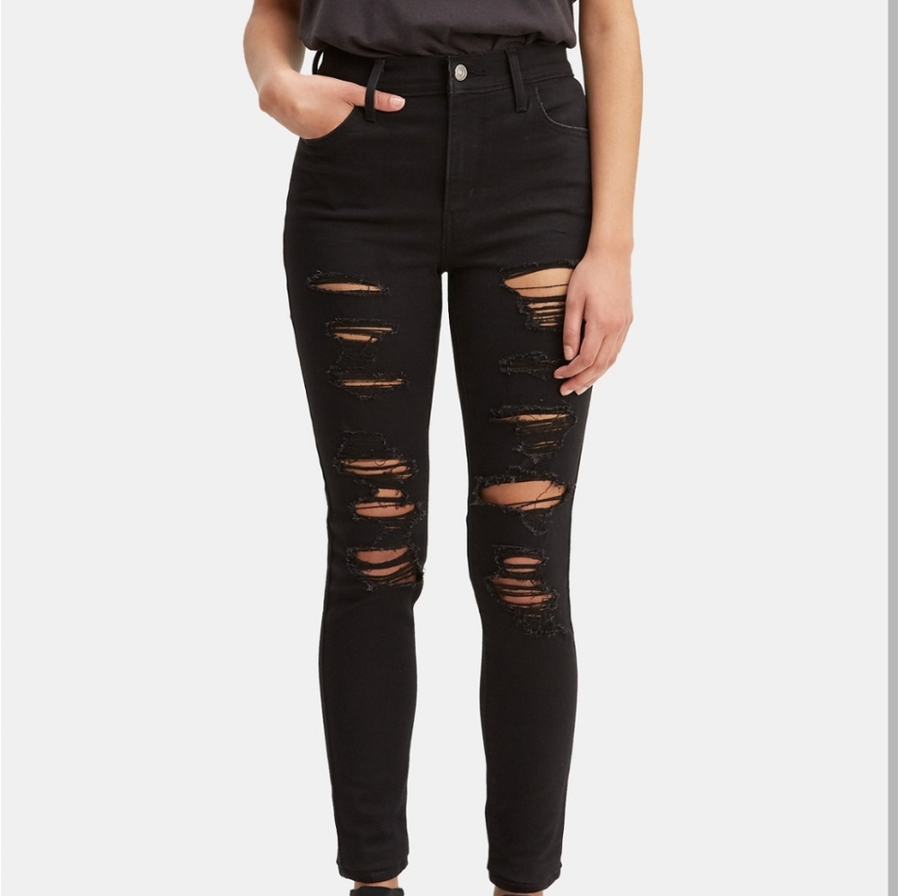 Levi's 720 High-Rise Super Skinny Distressed Jeans